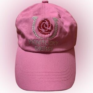 Titania Golf Bling Kentucky Derby Pink Crystal Logo Adjustable Baseball Cap